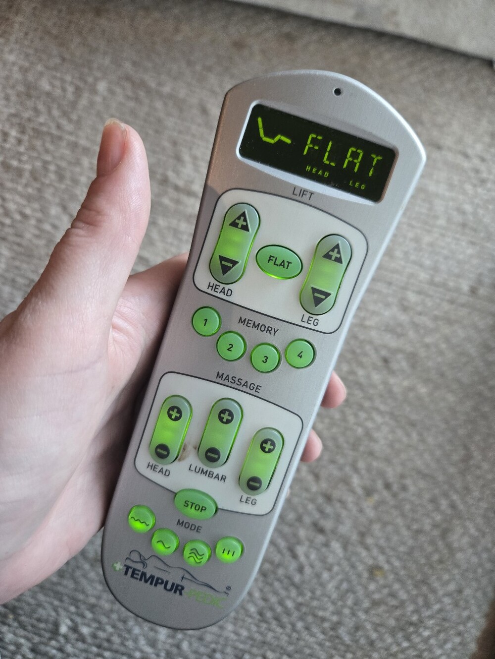 Tempur-Pedic Tempur-Ergo Wireless Bed Remote Control OEM 10003-RFREMS-L006